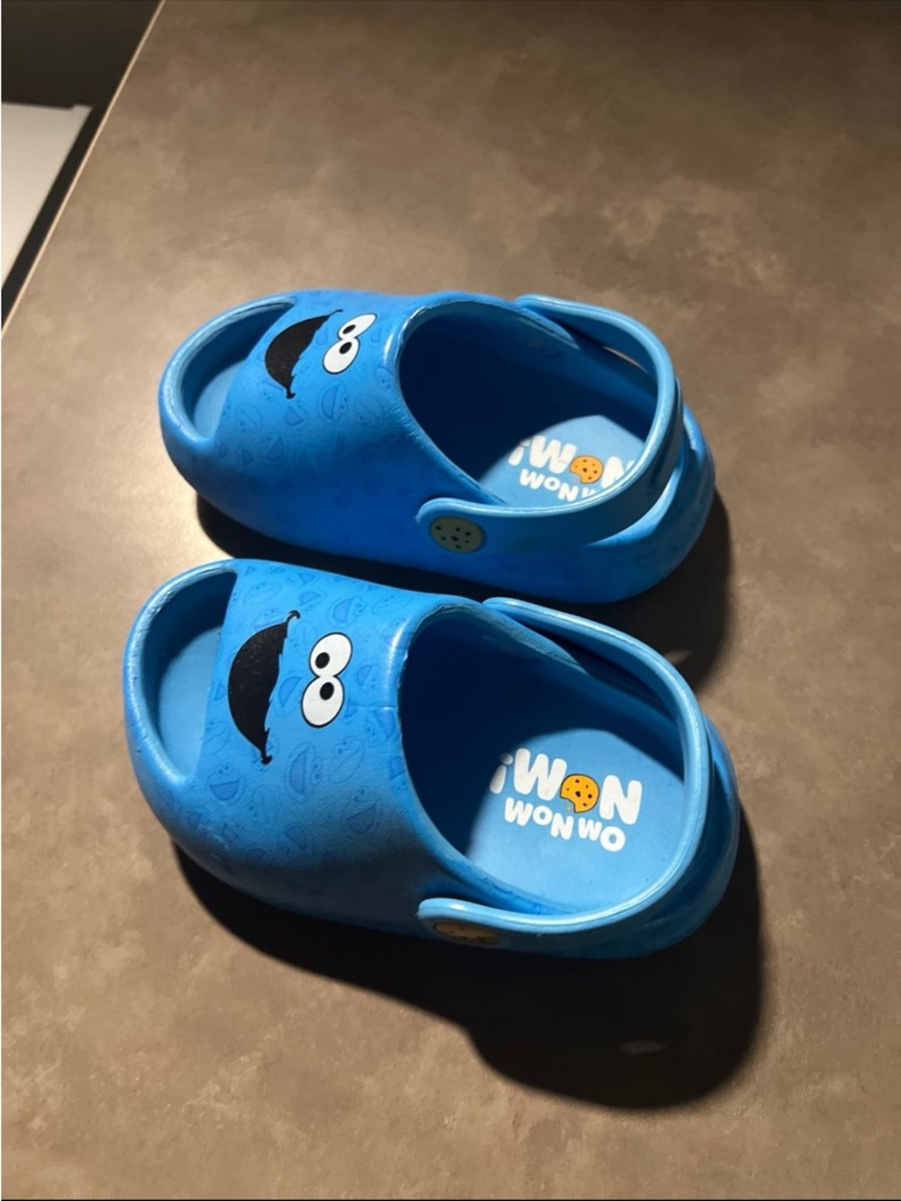 Cookie Monster croc style shoes